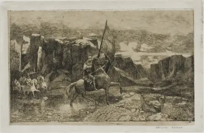 Standard-Bearer Crossing a Stream