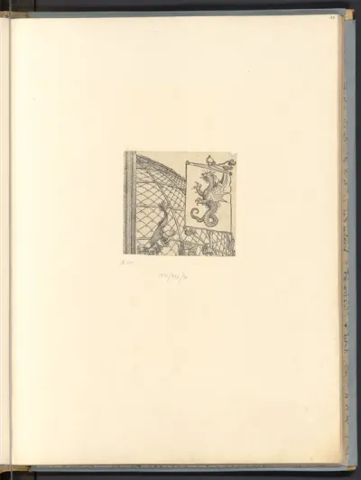 Standarte (Die Ehrenpforte Kaiser Maximilians I., rechtes inneres Freisäulenpaar, B', Bekrönung)