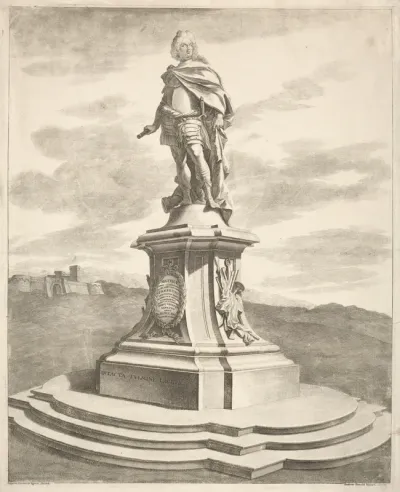 Standbeeld op sokkel van Matthias Johann von der Schulenburg
