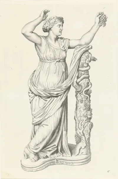 Standbeeld van een bacchante
