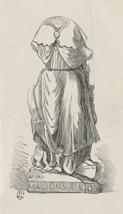 Standbeeld van een figuur zonder hoofd