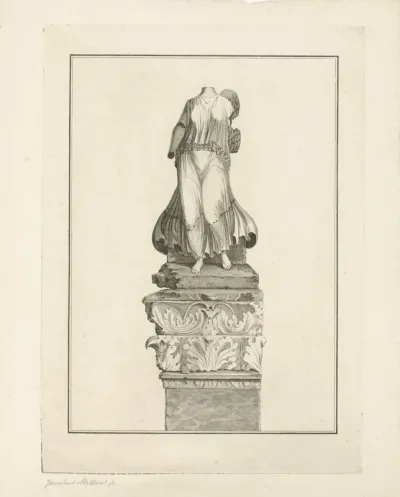 Standbeeld van een gevleugelde vrouw
