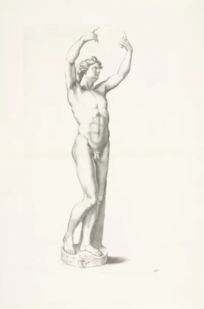 Standbeeld van een jonge man