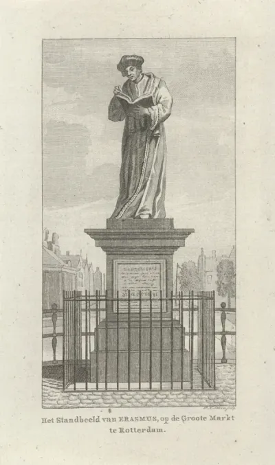 Standbeeld van Erasmus, op Grote Markt te Rotterdam