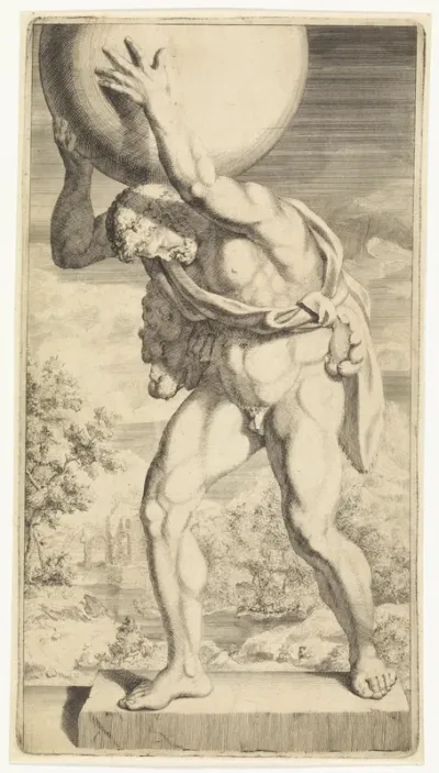 Standbeeld van Hercules met het hemelgewelf