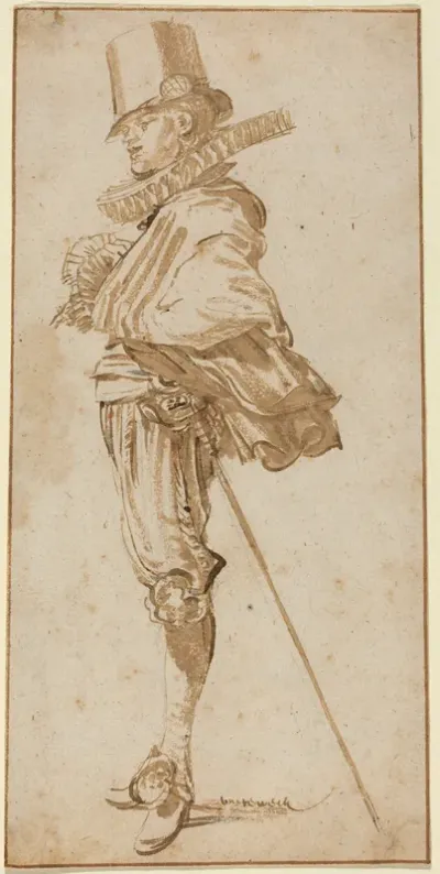 Standing Cavalier Wearing a Sword