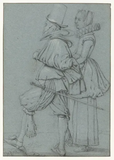 Standing Couple seen from the side