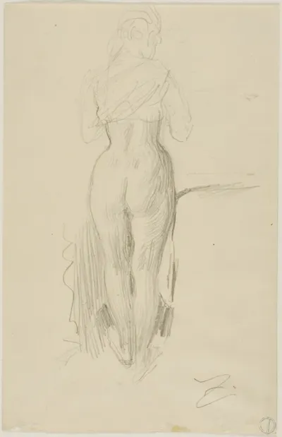 Standing Female Figure Seen from Behind