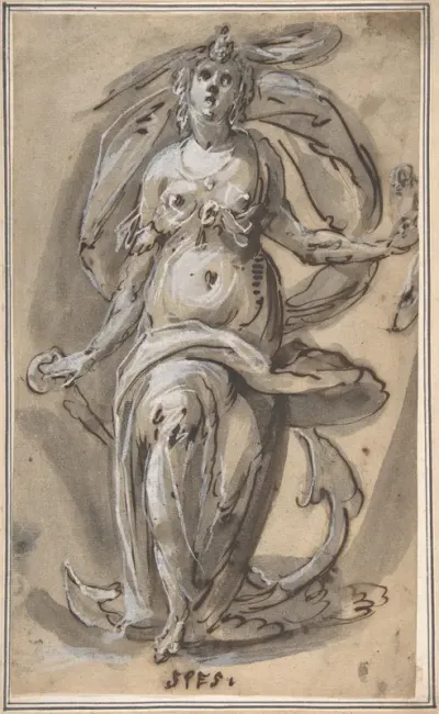 Standing Female Figure with an Anchor (Spes)