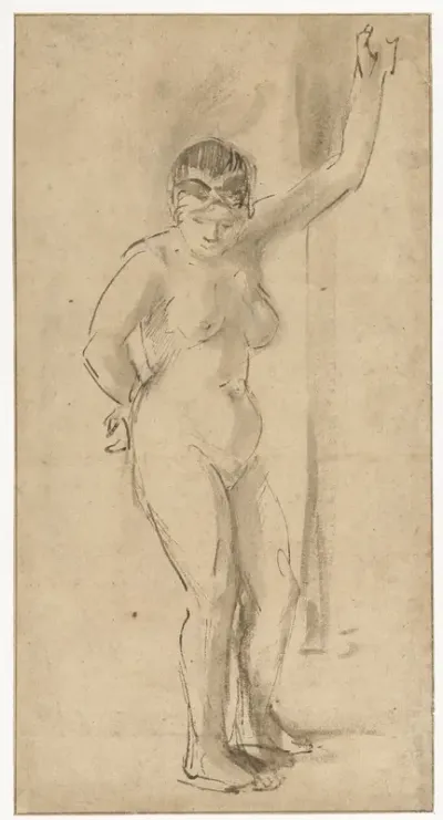 Standing Female Nude with Raised Arm