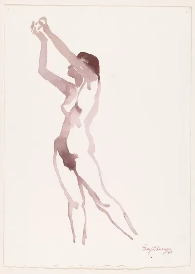 Standing Female Nude, with Raised Arms