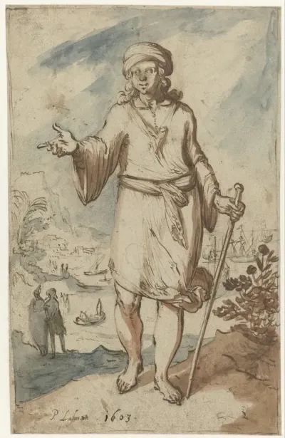Standing Figure with a Turban, Seen from the Front