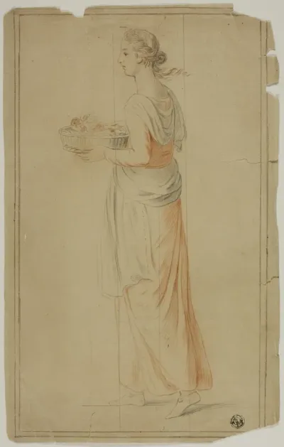 Standing Girl Holding Basket