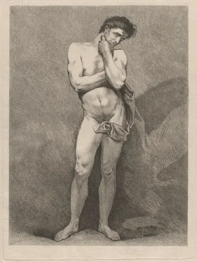 Standing Man in Pensive Pose