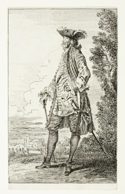 Standing Man with a Hat, Facing Left, from Figures de Modes