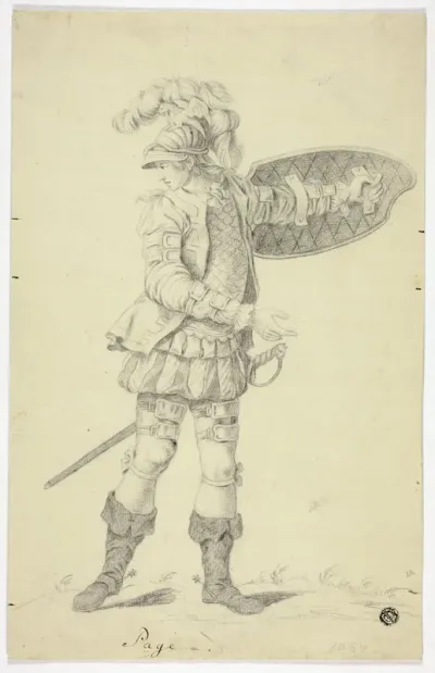 Standing Page with Shield and Sword