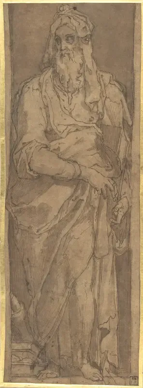 Standing Prophet in a Niche, Holding a Book