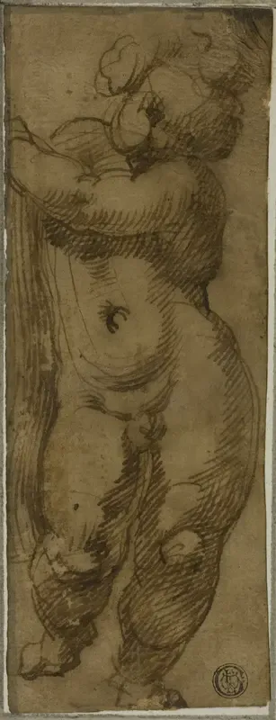 Standing Putto Seen from the Front: Study for the Virgin in Glory with Saints Petronius, Dominic, and Peter Martyr