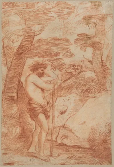 Standing Shepherd in a Landscape