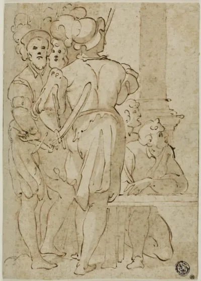 Standing Soldiers and Kneeling Figures