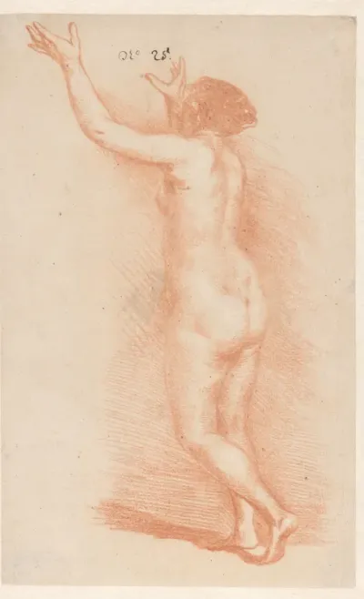 Standing woman with raised arms