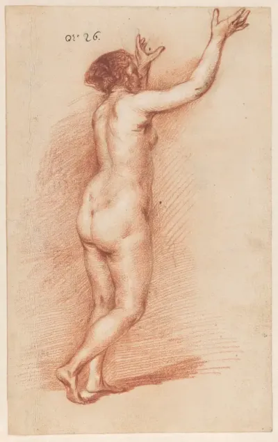 Standing woman with raised arms