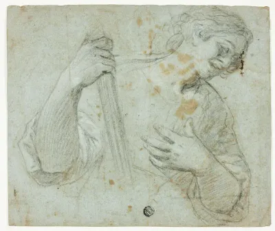 Standing Youth in Profile to Right, Holding Staff
