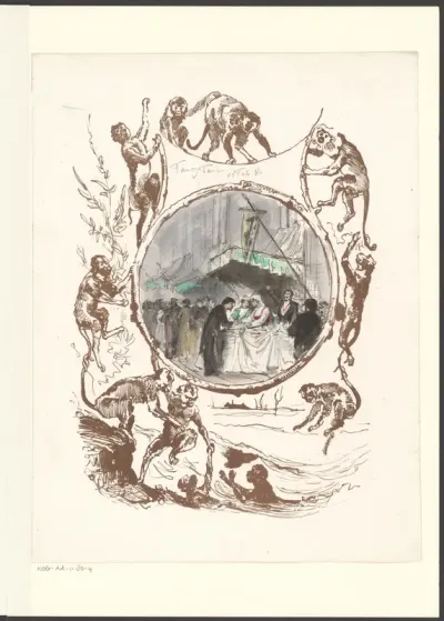 Stands op de fancy-fair in het Paleis voor Volksvlijt ten bate van de slachtoffers van de watersnood van 18 februari 1881