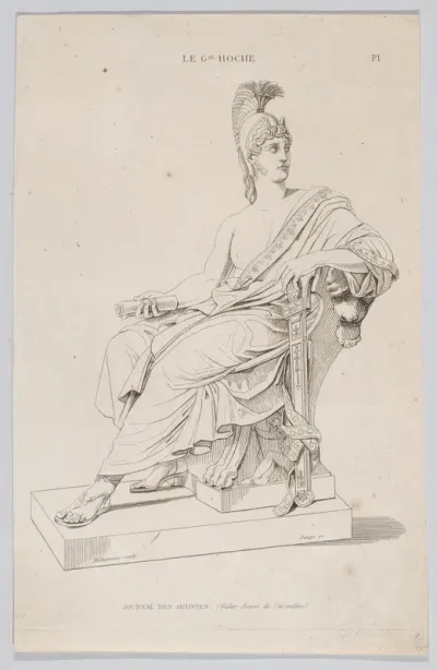 Statue of a seated Roman, from "Journal des Artistes"