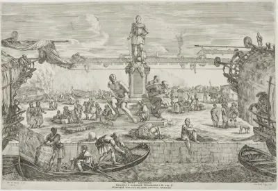 Statue of Ferdinand I, Grand Duke of Tuscany, from Views of the Port of Livorno