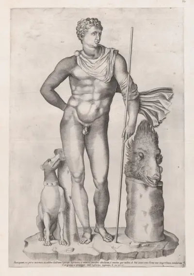Statue of Meleager, from "Speculum Romanae Magnificentiae"