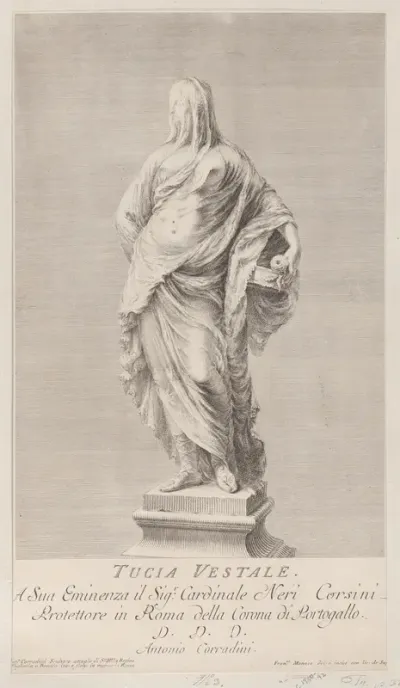 Statue of Tuccia, the ancient Roman Vestal Virgin (Tucia Vestale)