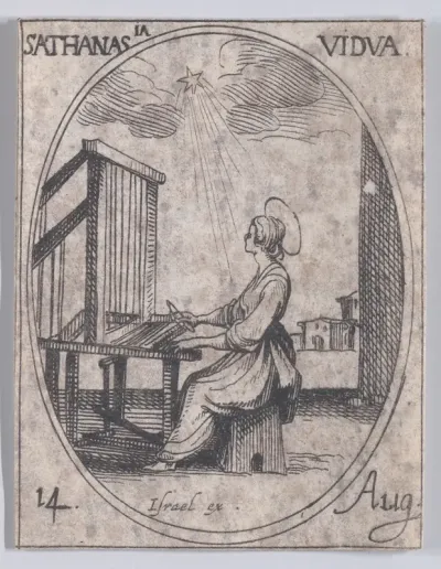 Ste. Athanase, veuve (St. Athanasia, Widow), August 14th, from "Les Images De Tous Les Saincts et Saintes de L'Année" (Images of All of the Saints and Religious Events of the Year)