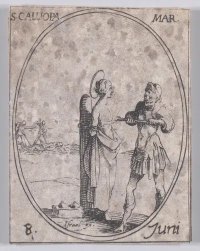 Ste. Calliope, martyre (St. Calliope, Martyr), June 8th, from "Les Images De Tous Les Saincts et Saintes de L'Année" (Images of All of the Saints and Religious Events of the Year)