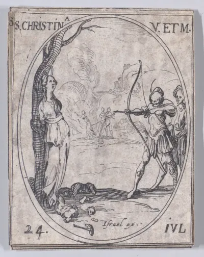 Ste. Christine, vierge et martyre (St. Christine, Virgin and Martyr), July 24th, from "Les Images De Tous Les Saincts et Saintes de L'Année" (Images of All of the Saints and Religious Events of the Year)