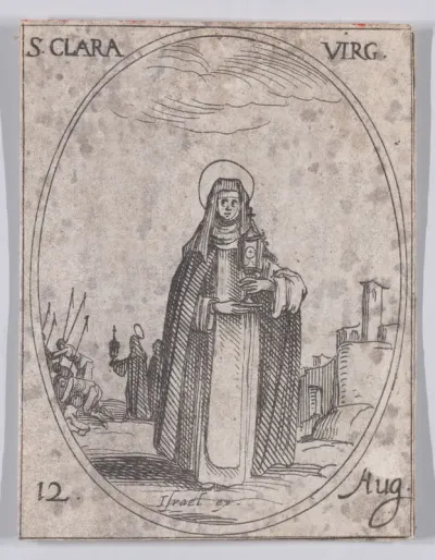 Ste. Claire, vierge (St. Clare, Virgin), August 12th, from "Les Images De Tous Les Saincts et Saintes de L'Année" (Images of All of the Saints and Religious Events of the Year)