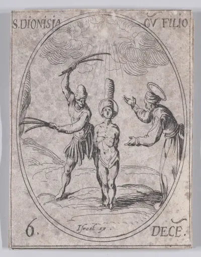 Ste. Denise et Son Fils (St. Dionysia and Her Son), December 6th, from "Les Images De Tous Les Saincts et Saintes de L'Année" (Images of All of the Saints and Religious Events of the Year)