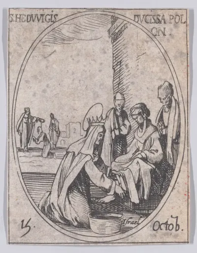 Ste. Edwige, Duchesse de Pologne (St. Hedwig, Duchess of Poland), October 15th, from "Les Images De Tous Les Saincts et Saintes de L'Année" (Images of All of the Saints and Religious Events of the Year)