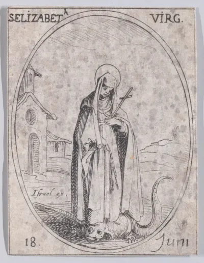 Ste. Elizabeth, vierge (St. Elizabeth, Virgin), June 18th, from "Les Images De Tous Les Saincts et Saintes de L'Année" (Images of All of the Saints and Religious Events of the Year)