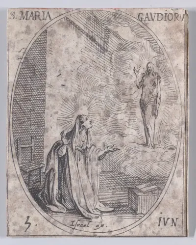 Ste. Marie des Joies (St. Mary of the Joys), June 5th, from "Les Images De Tous Les Saincts et Saintes de L'Année" (Images of All of the Saints and Religious Events of the Year)