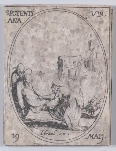 Ste. Potentienne, vierge (St. Pudentiana, Virgin), May 19th, from "Les Images De Tous Les Saincts et Saintes de L'Année" (Images of All of the Saints and Religious Events of the Year)