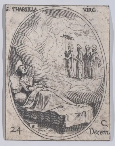Ste. Tarsille, vierge (St. Tarsilla, Virgin), December 24th, from "Les Images De Tous Les Saincts et Saintes de L'Année" (Images of All of the Saints and Religious Events of the Year)
