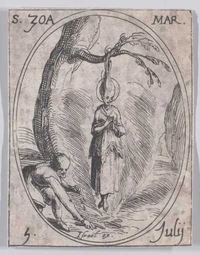 Ste. Zoé, martyre (St. Zoe, Martyr), July 5th, from "Les Images De Tous Les Saincts et Saintes de L'Année" (Images of All of the Saints and Religious Events of the Year)
