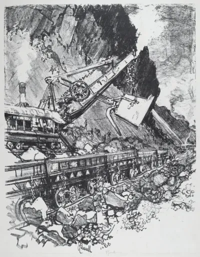Steam Shovel in the Cut at Bas Obispo