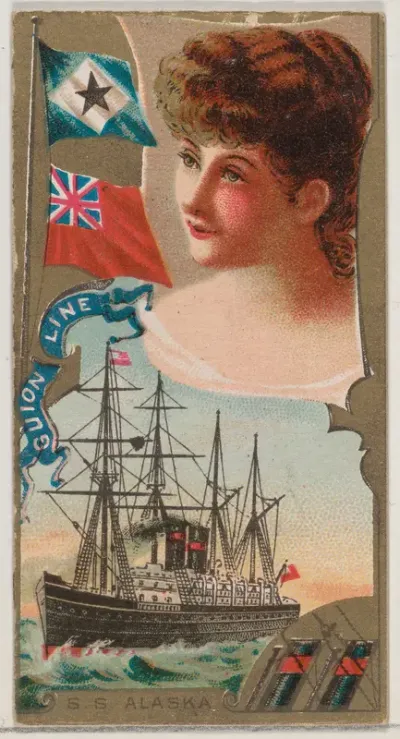 Steamship Alaska, Guion Line, from the Ocean and River Steamers series (N83) for Duke brand cigarettes