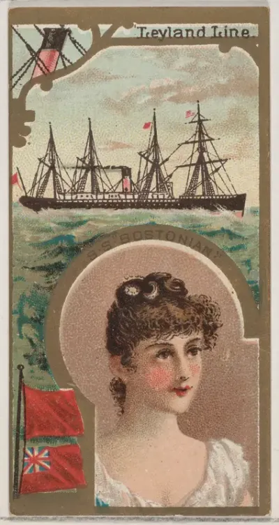 Steamship Bostonian, Leyland Line, from the Ocean and River Steamers series (N83) for Duke brand cigarettes