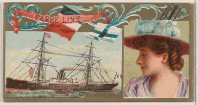 Steamship Burgundia, Fabre Line, from the Ocean and River Steamers series (N83) for Duke brand cigarettes