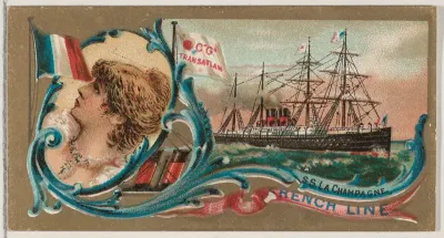 Steamship La Champagne, French Line, from the Ocean and River Steamers series (N83) for Duke brand cigarettes