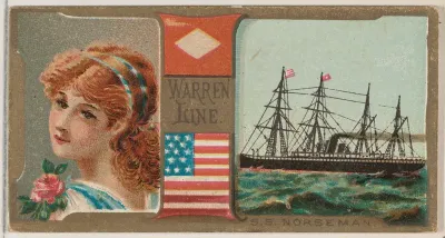 Steamship Norseman, Warren Line, from the Ocean and River Steamers series (N83) for Duke brand cigarettes