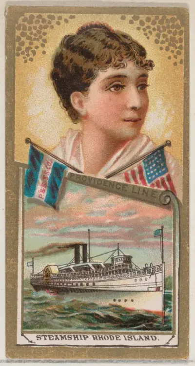 Steamship Rhode Island, Providence Line, from the Ocean and River Steamers series (N83) for Duke brand cigarettes